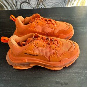 Balenciaga Kids Bright Orange Sneakers